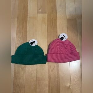 Ardene Pink and Green Knit Beanie Set